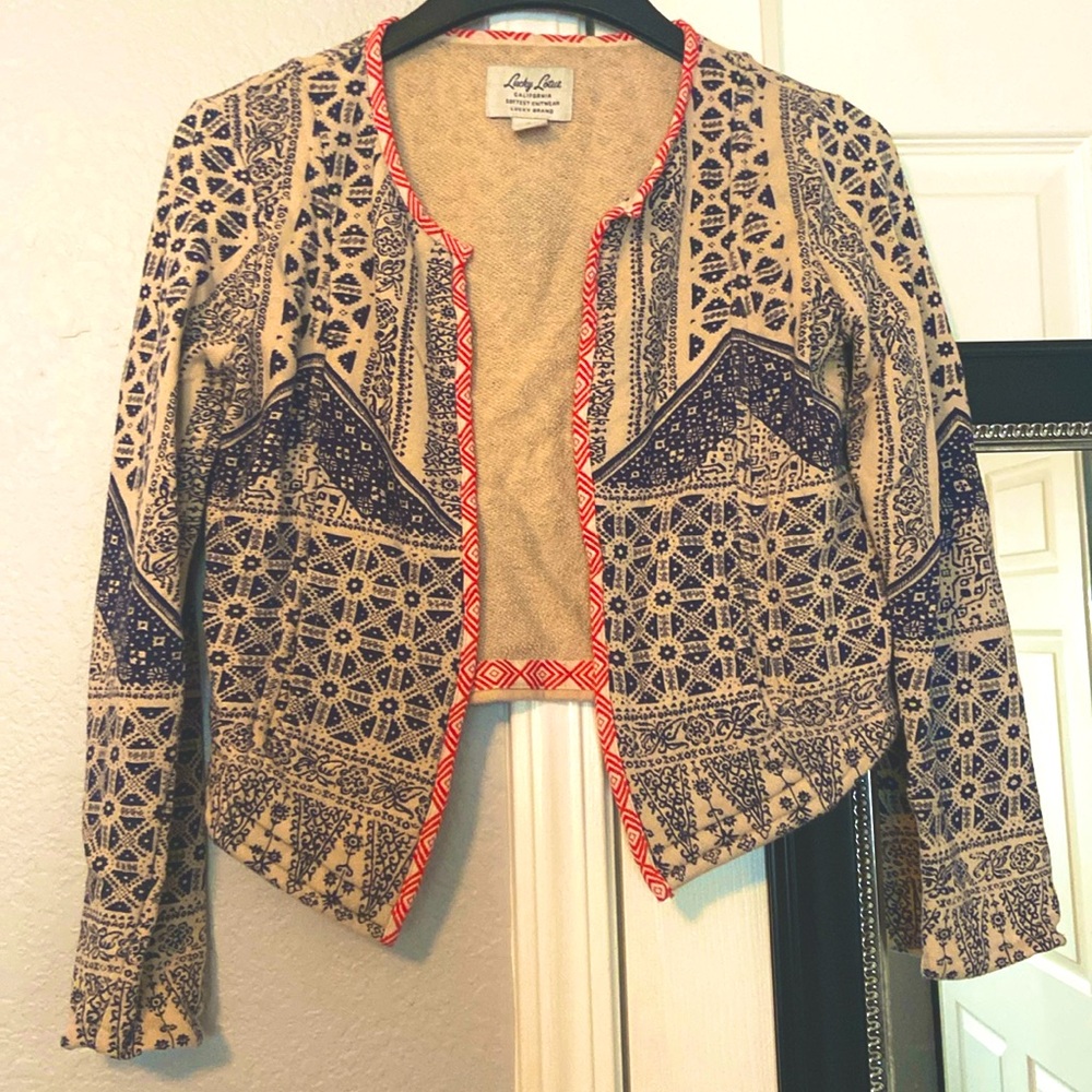 Lucky Lotus by Lucky Brand Unique Knit Jacket/ Cardigan Sz S